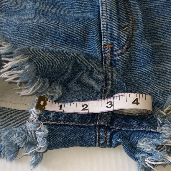 Abercrombie & Fitch Annie High Rise Blue Denim Jean Shorts - Picture 4 of 5